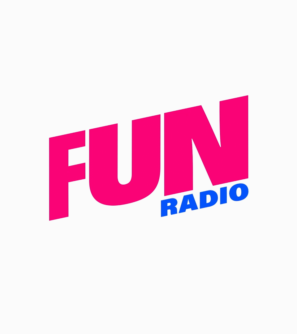 Logo animé en couleur de Fun Radio, la radio des sons dancefloor.
