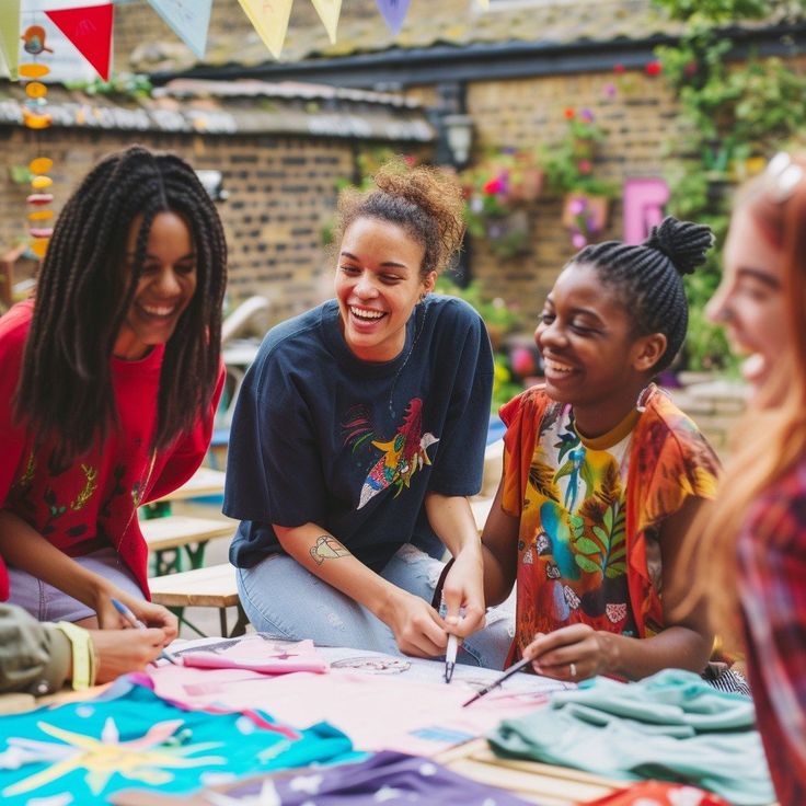 Photo d’une personne réalisant une œuvre dans un cours d’art plastique, utilisant différentes techniques artistiques.