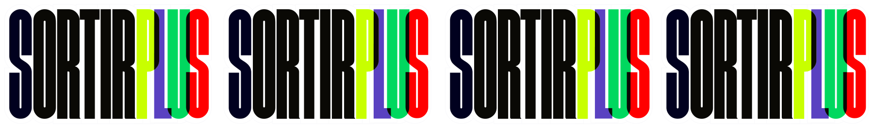 Logo de Sortir Plus avec fond coloré, représentant l’identité visuelle complète de la plateforme.